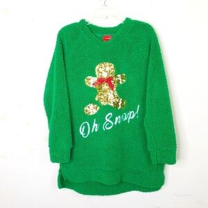 JOYLAND Green Teddy ugly Christmas sweater